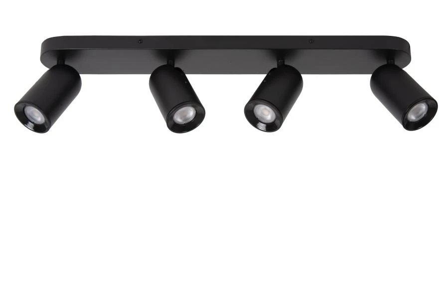 Lucide PUNCH - Ceiling spotlight - 4xGU10 - Black - turned off